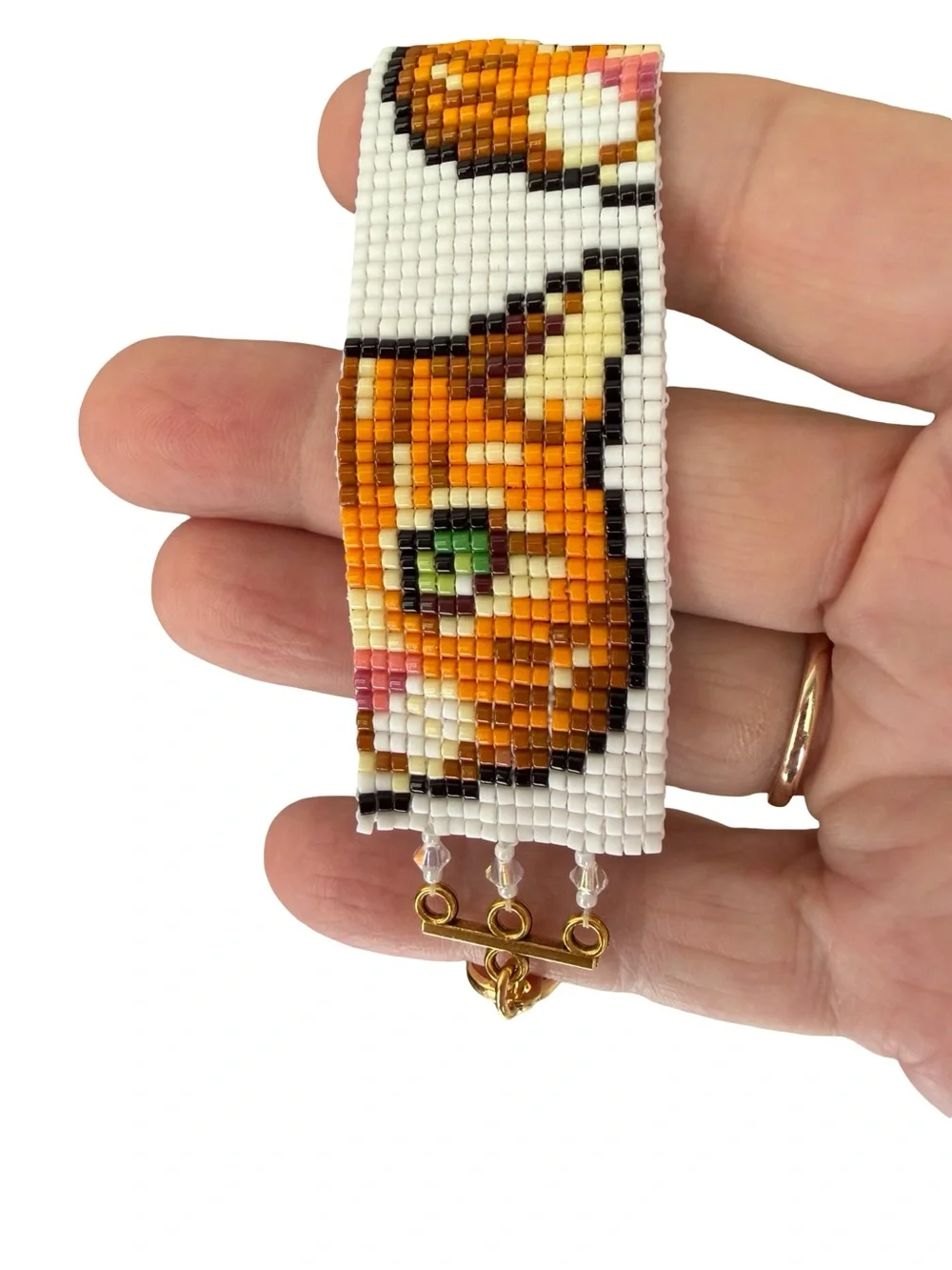 Orange Tabby Cat Loom Bracelet